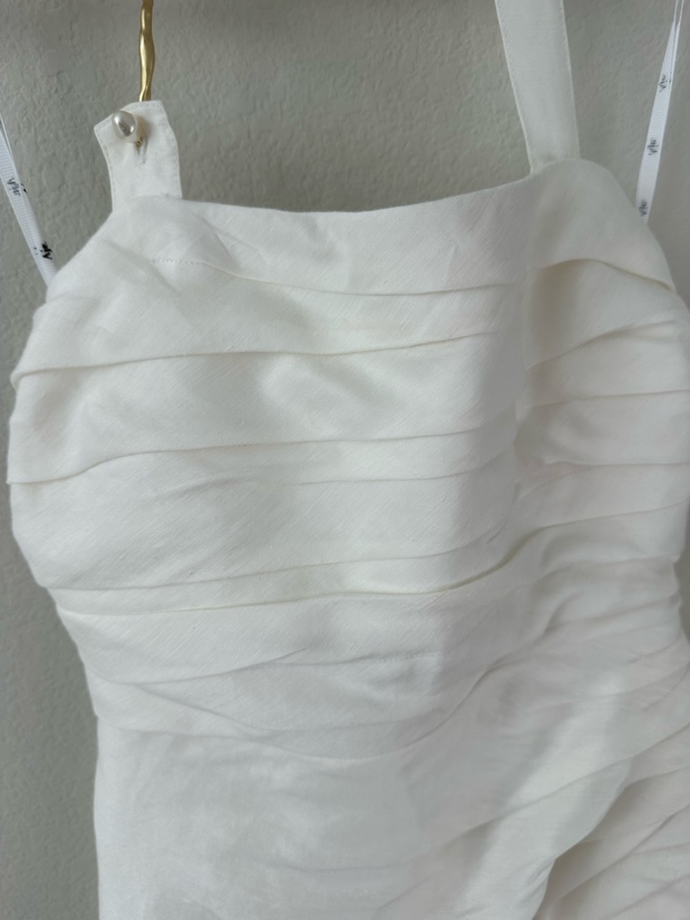 AJE Mika Draped Split White Midi Dress SZ US 4, AU 8 - Picture 3 of 11